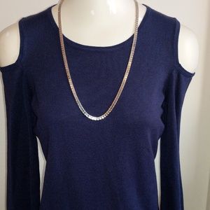 Long Sleeve Cold Shoulder Sweater Top